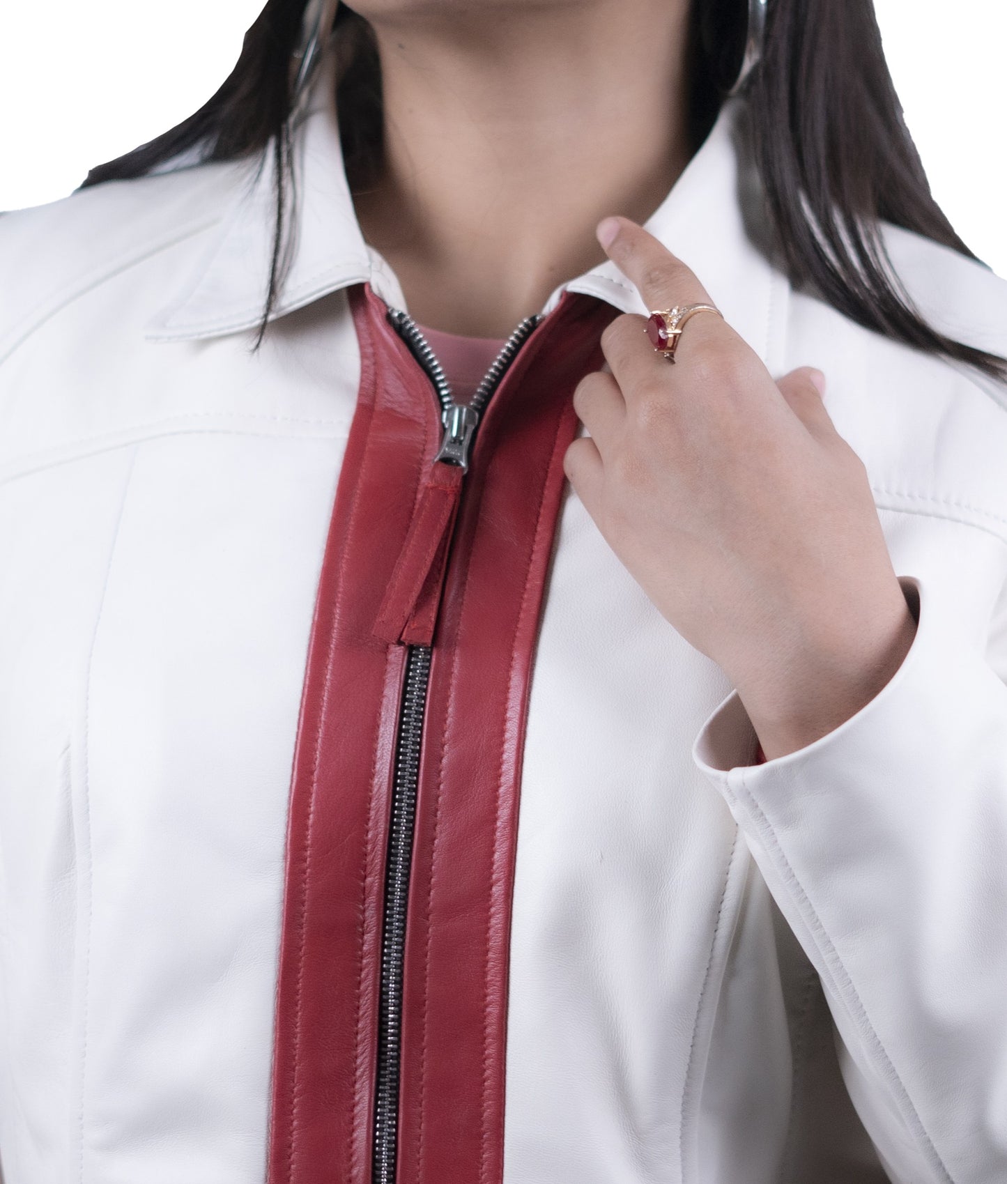 01 - Women’s Denmark Flag Leather Jacket – Patriotic Style