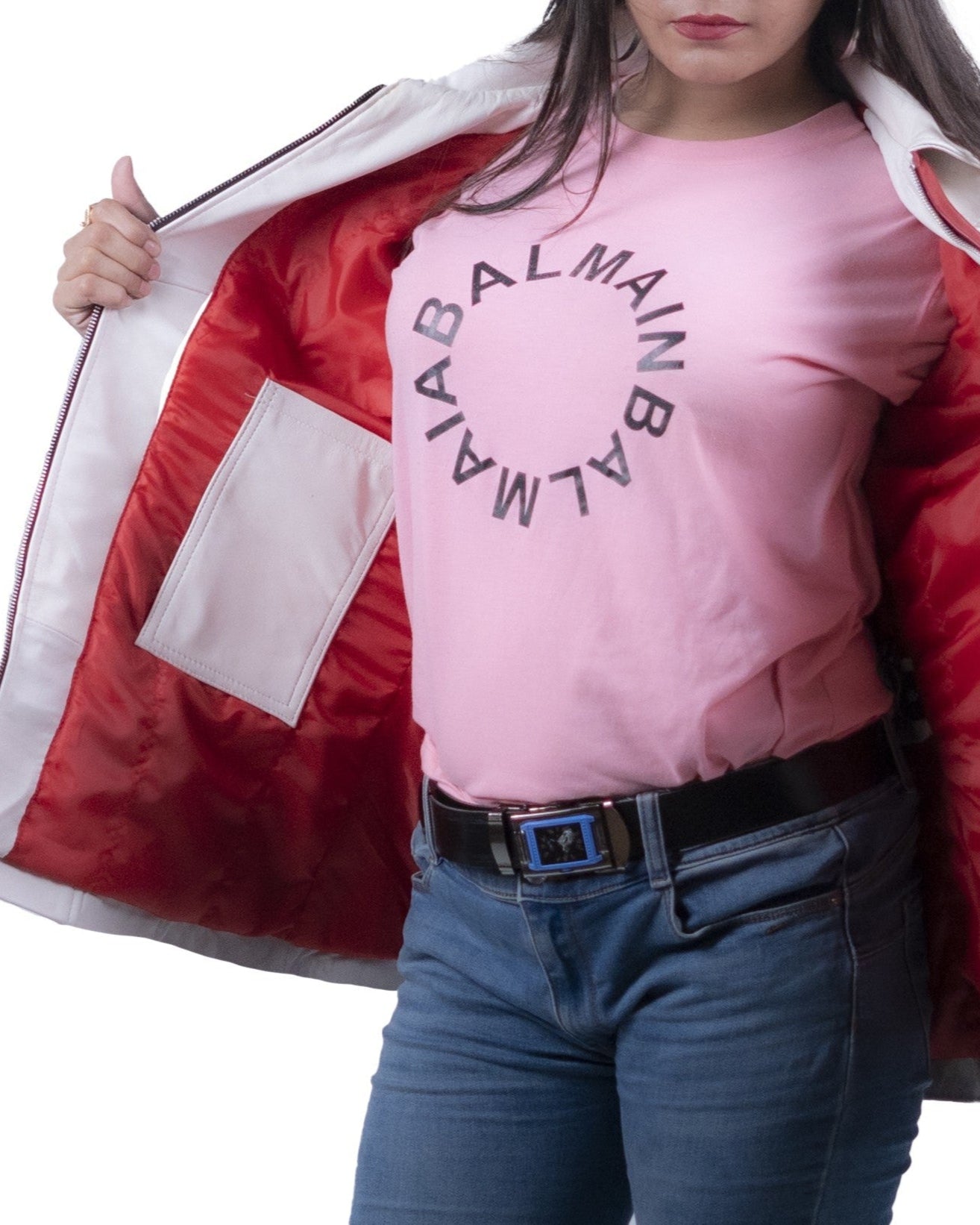 01 - Women’s Denmark Flag Leather Jacket – Patriotic Style