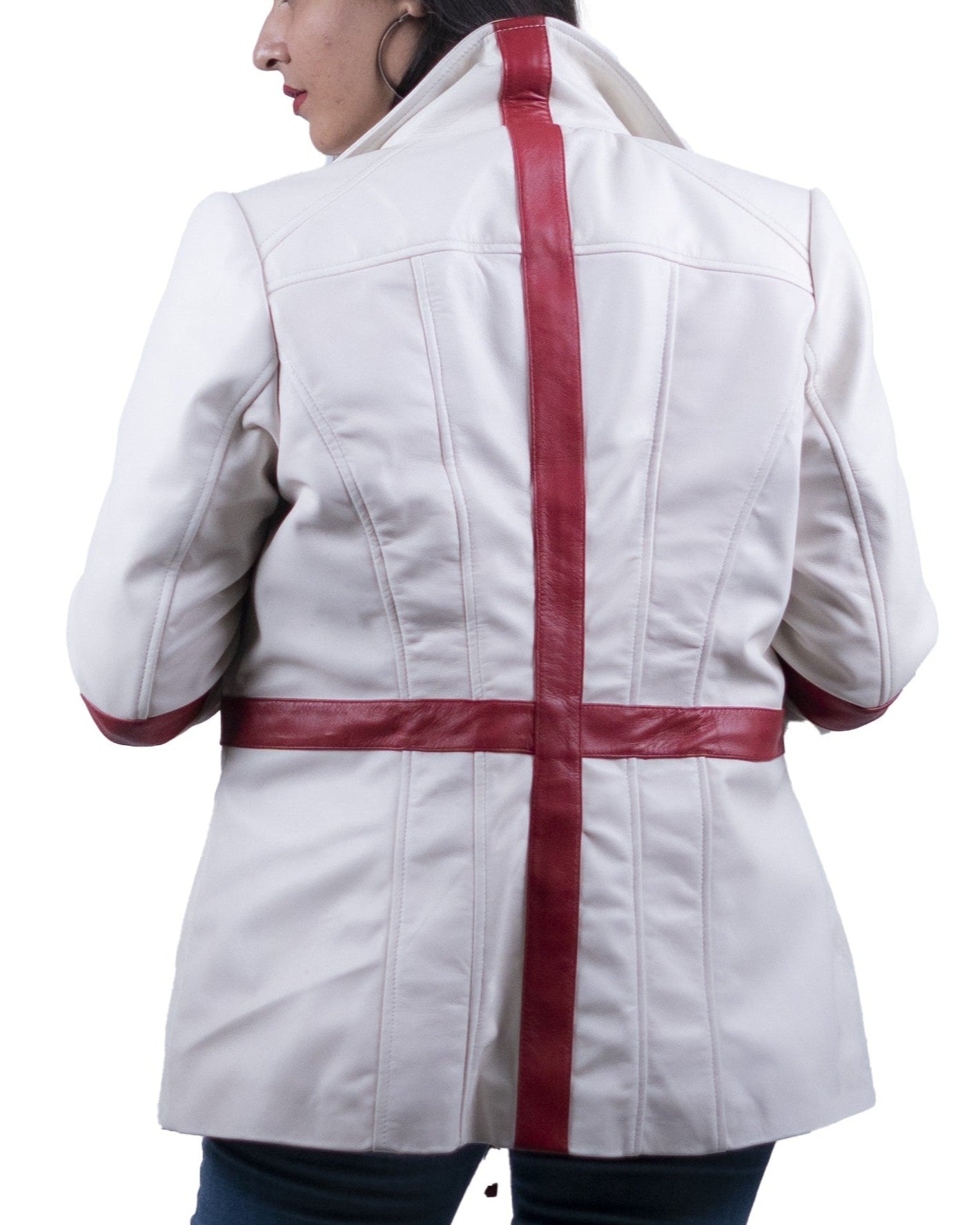 01 - Women’s Denmark Flag Leather Jacket – Patriotic Style