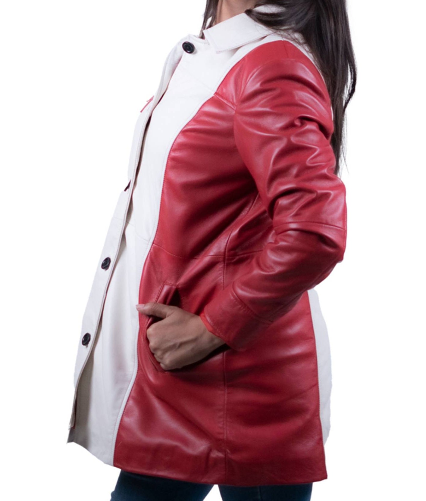 03 - Women’s Canada Flag Leather Coat – Patriotic Style Statement