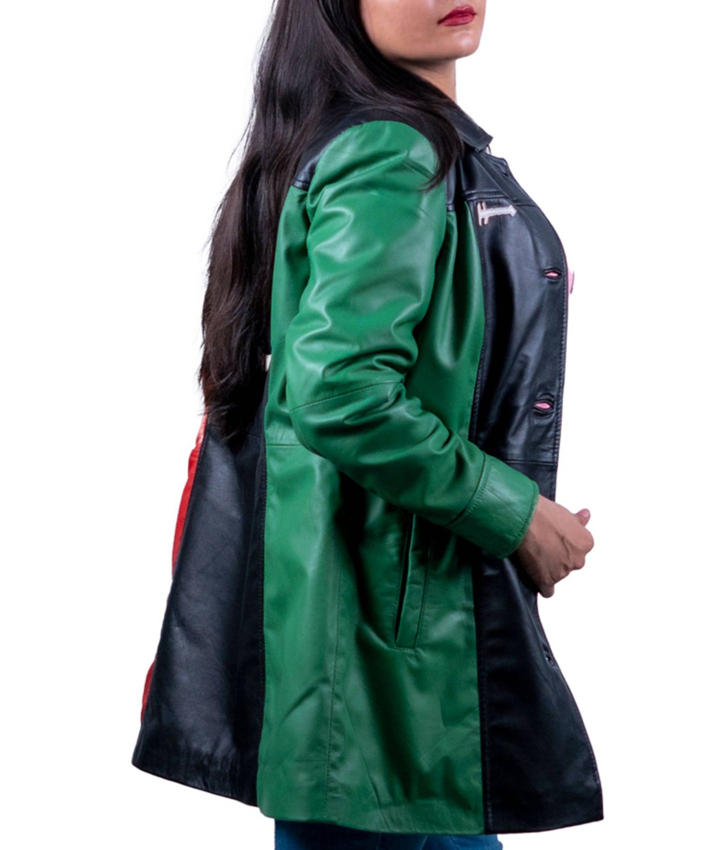 10 - Women’s PPP Flag Leather Coat – Patriotic Style