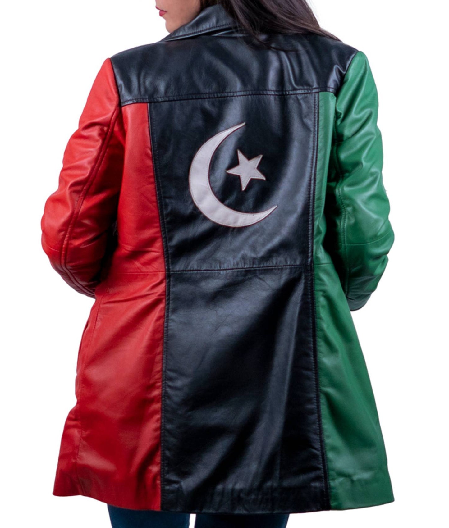 10 - Women’s PPP Flag Leather Coat – Patriotic Style