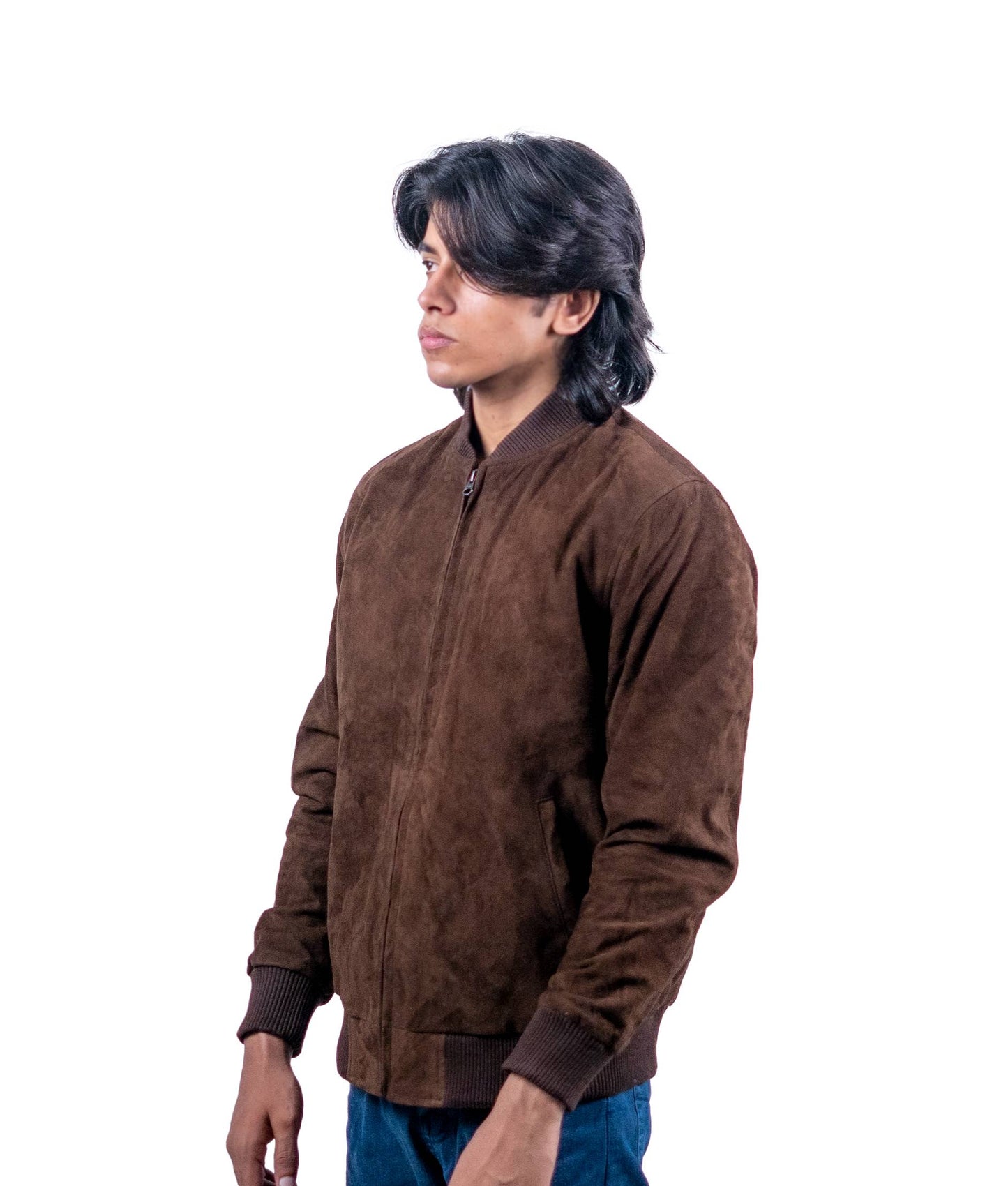 63 - Kaffeebraune Wildlederjacke für Herren