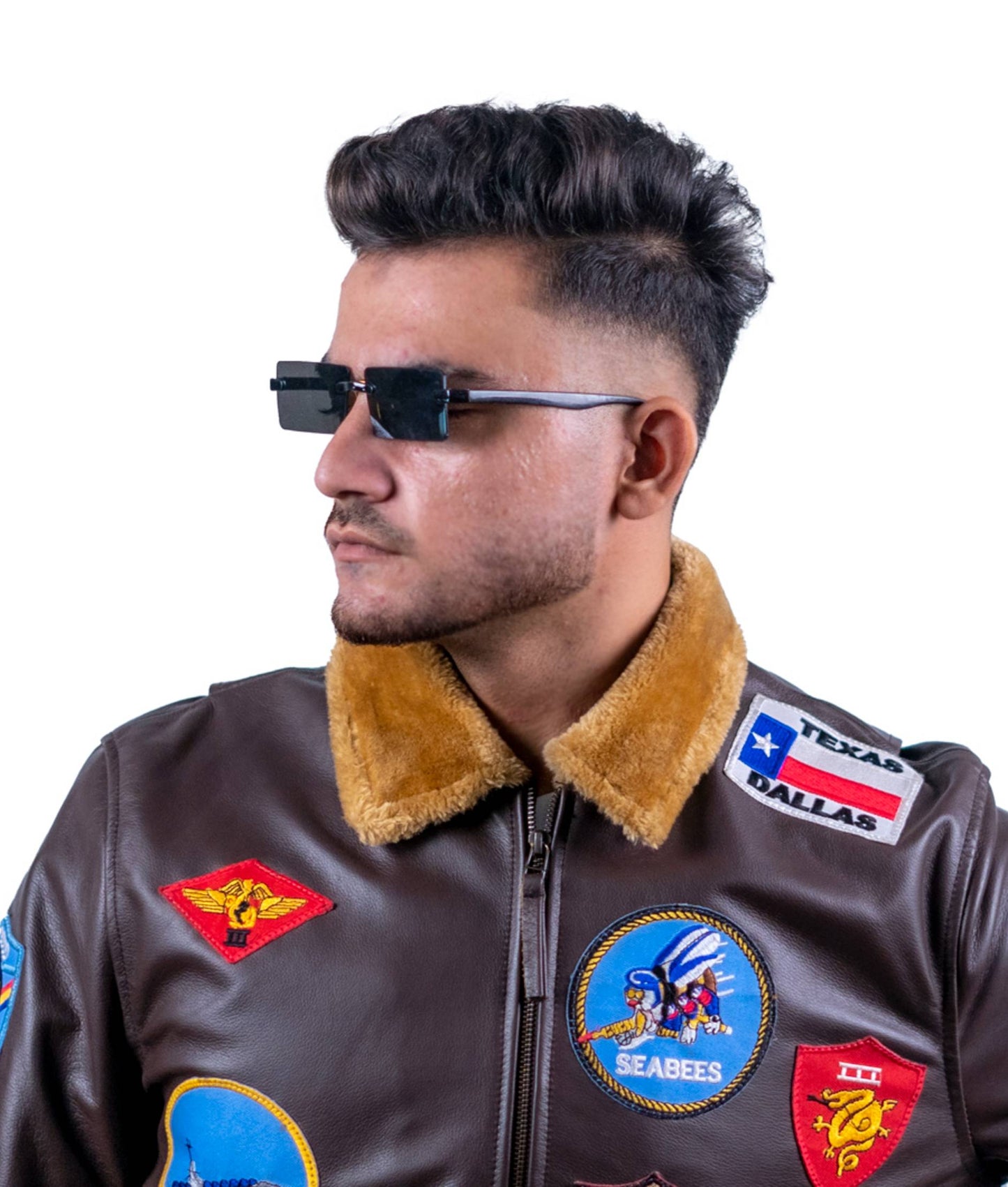 75 – Braune Flieger-Bomberjacke – Military Patch Edition