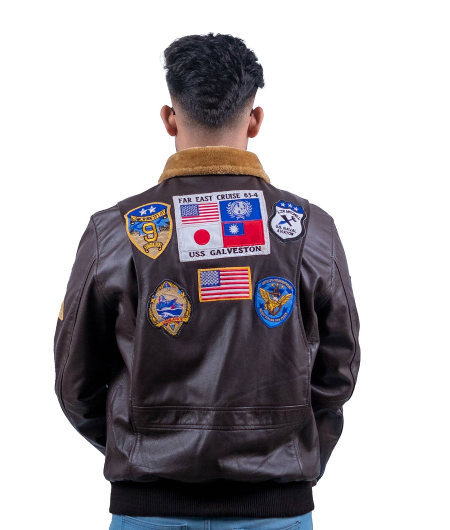 75 – Braune Flieger-Bomberjacke – Military Patch Edition