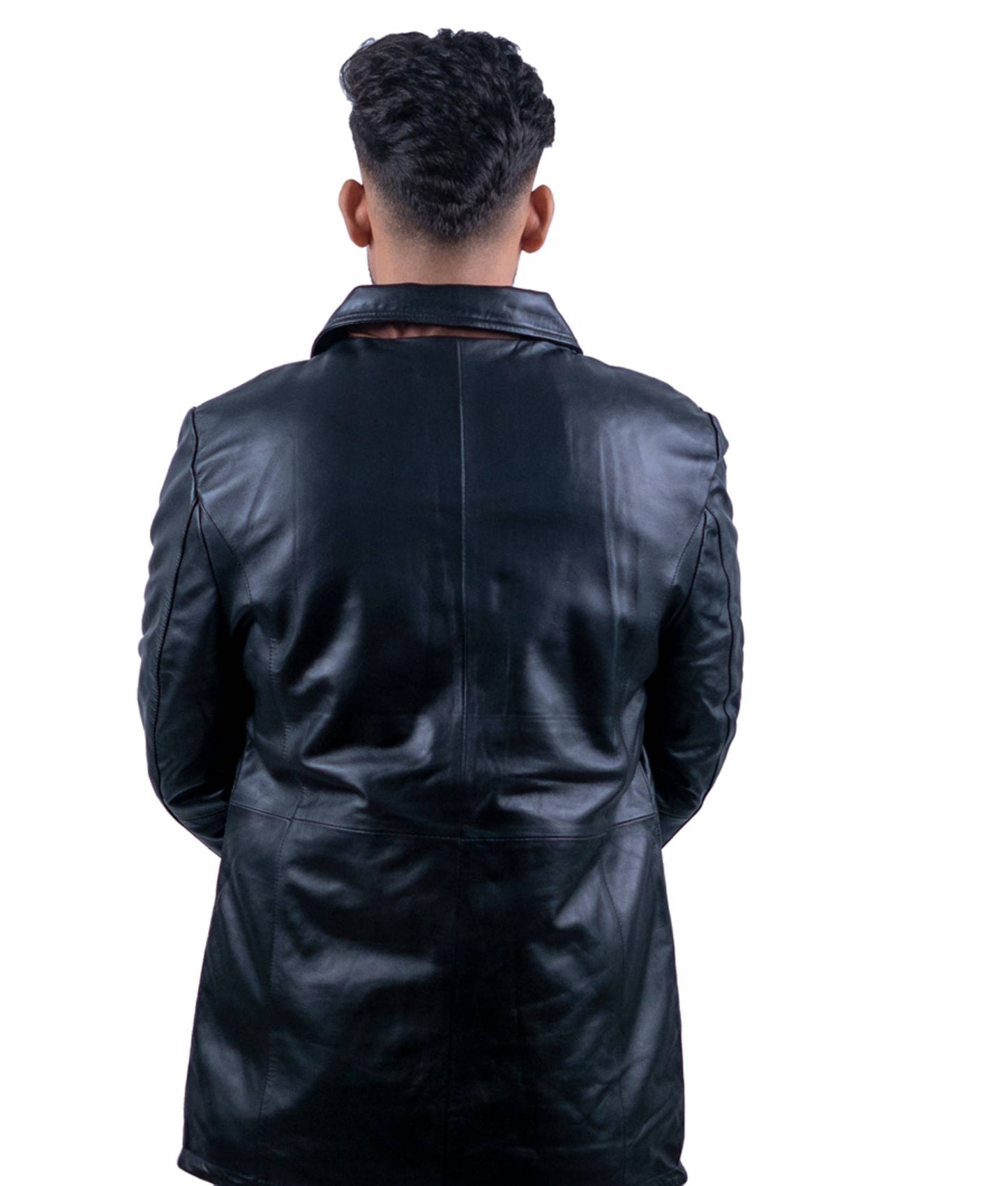 79 - Urban Black Leather Coat – Copper Zipper Edition