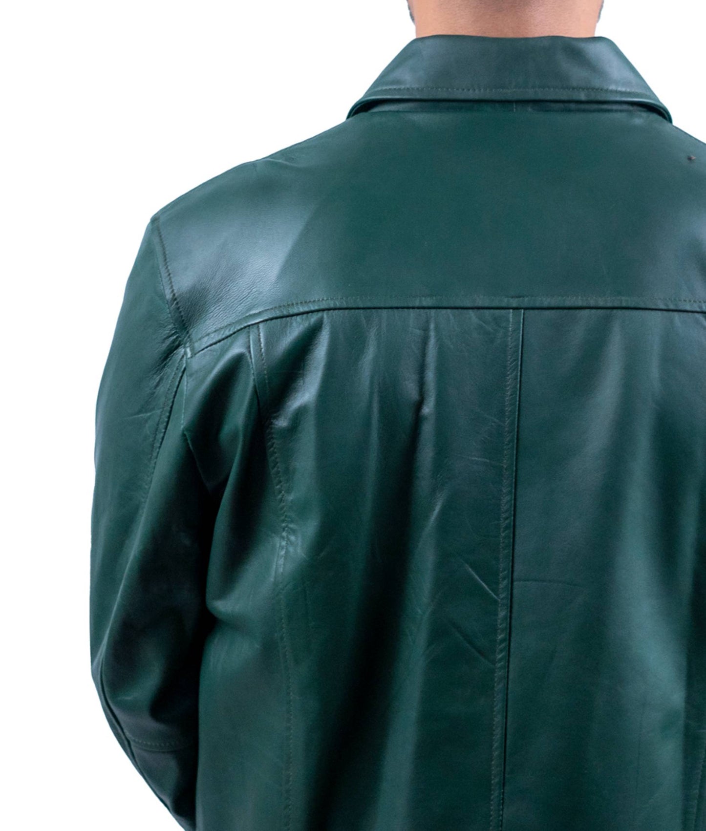 81 – Dunkelwaldgrüne Kunstlederjacke – Clean Cut Classic