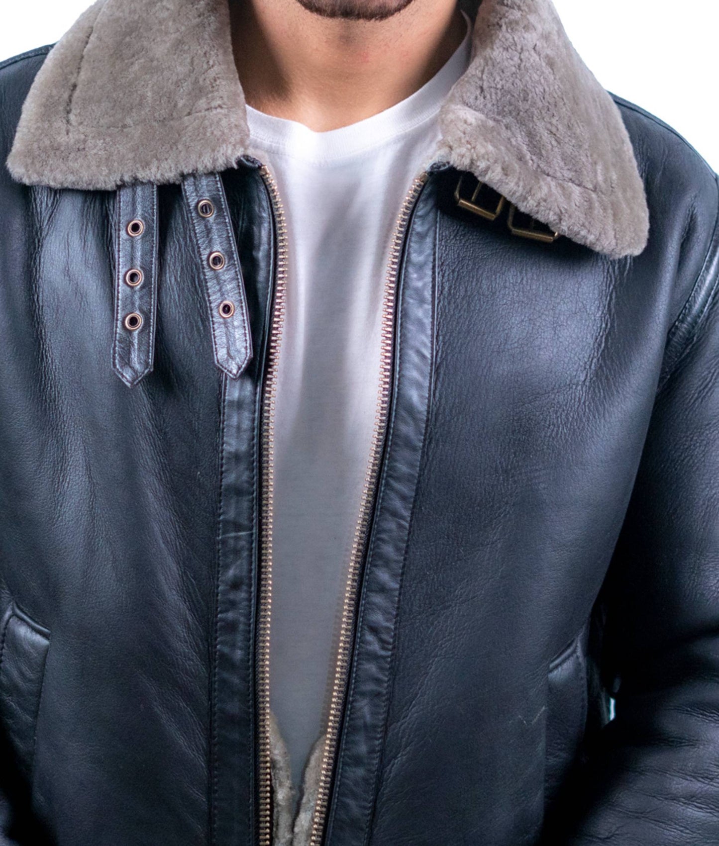 87 - Vintage Pilot Jacket – Shearling Lined with Weathered Finish