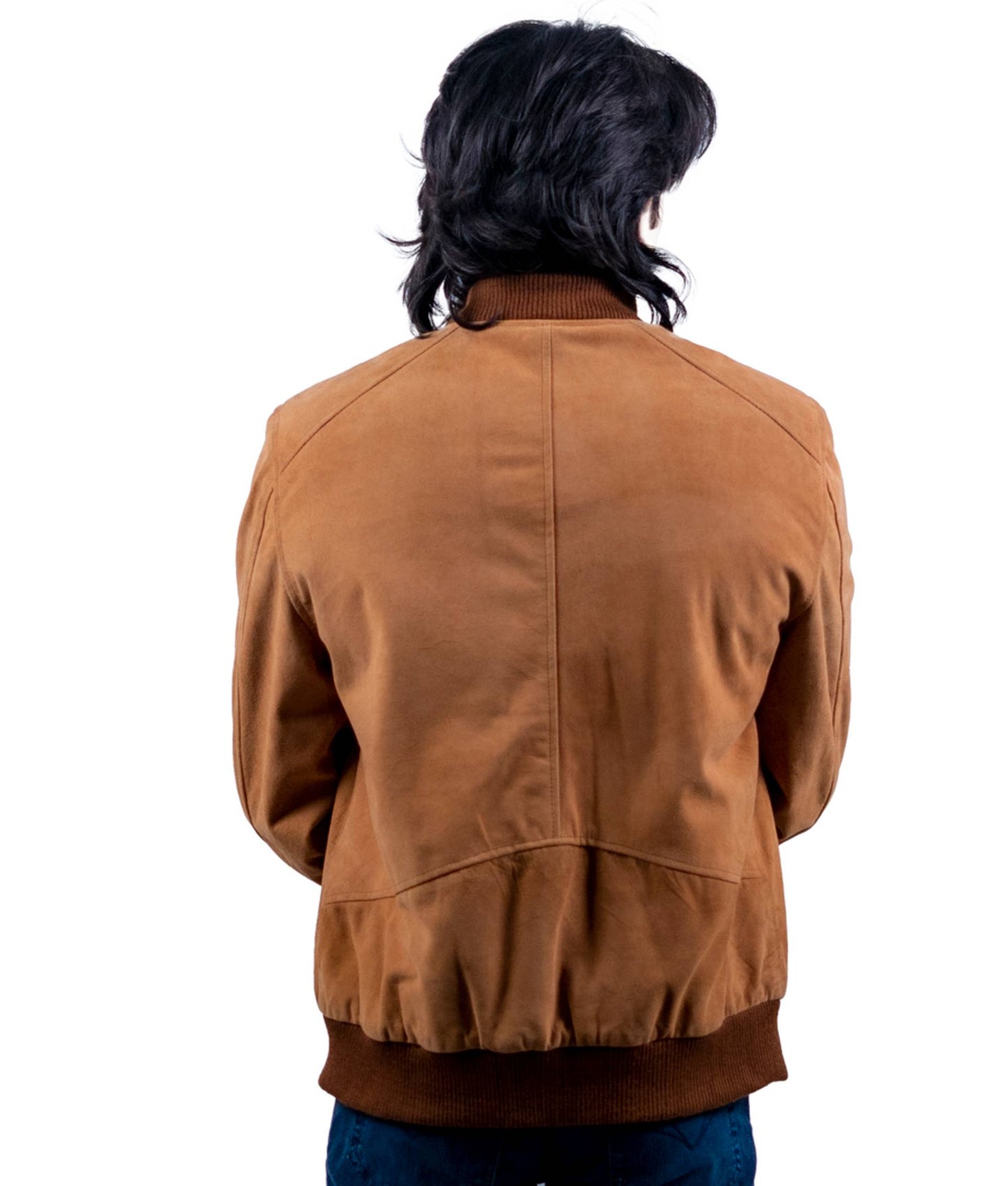 88 – Bomberjacke aus Wildleder in Kamelfarbe – Minimalistische Wärme-Edition