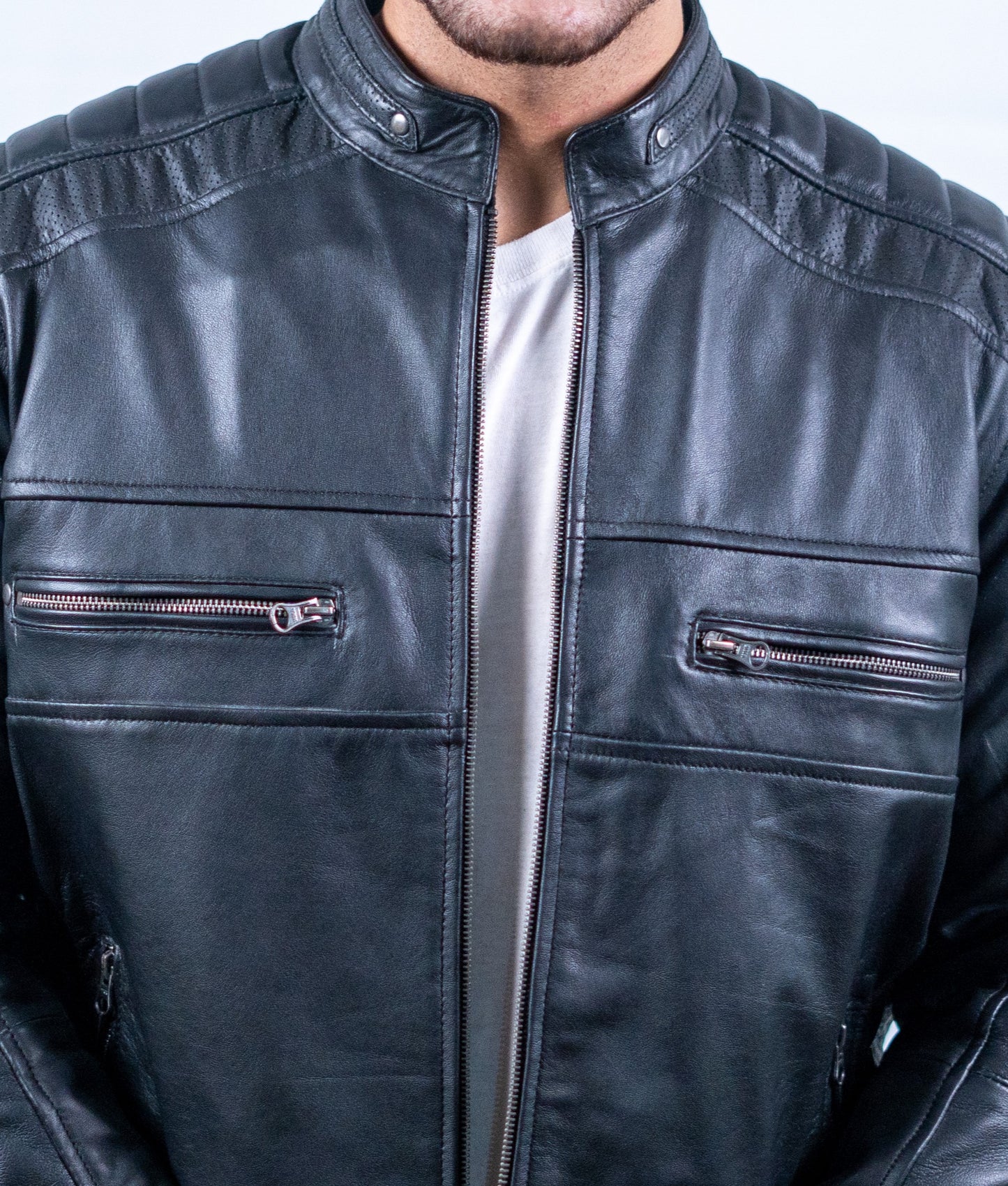 124 - Apex Roadster Leather Jacket – Classic Black