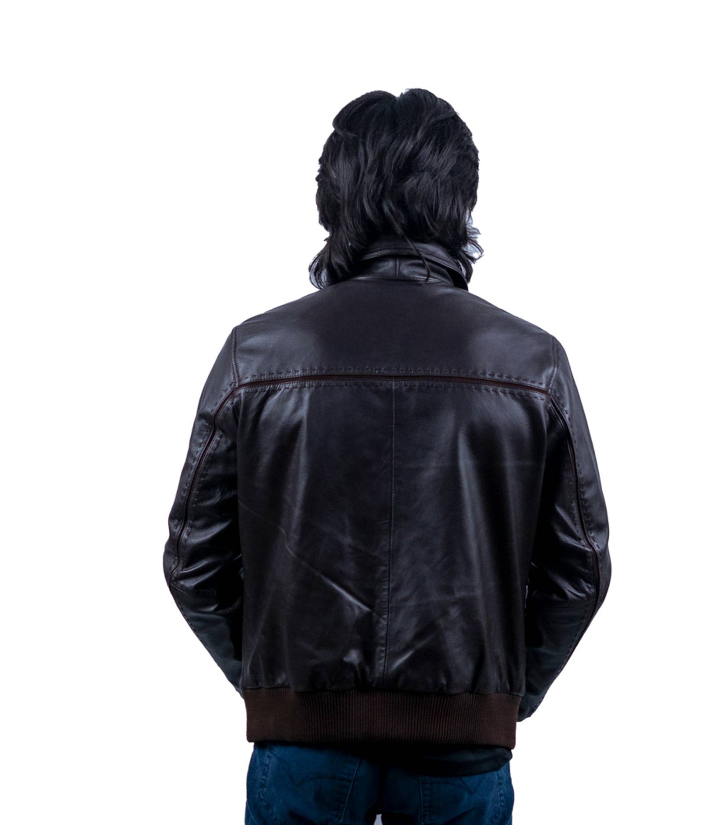 102 - Men’s Classic Brown Bomber Leather Jacket – Timeless Street Style