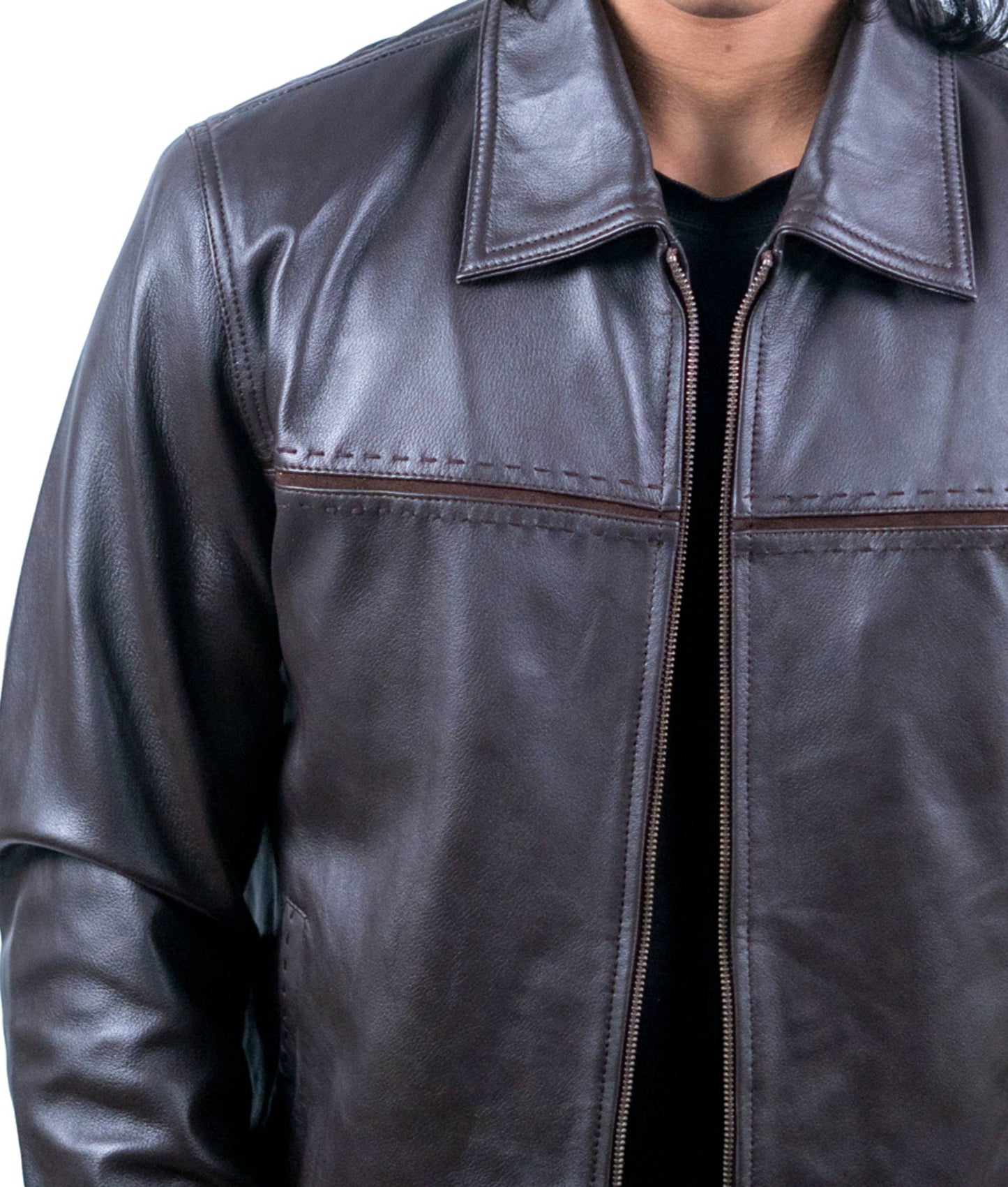 102 - Men’s Classic Brown Bomber Leather Jacket – Timeless Street Style
