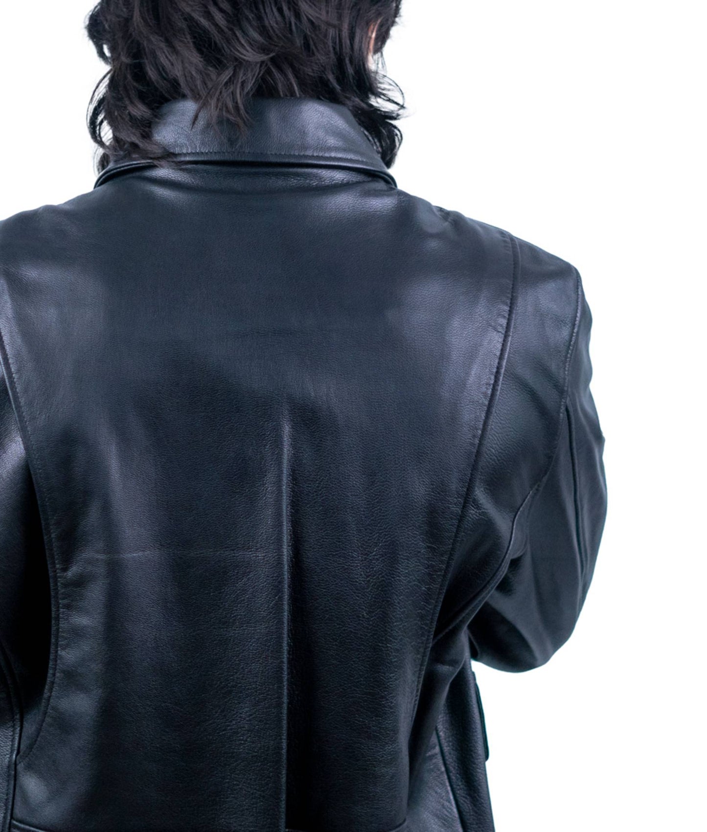 105 - Men’s Jet Black Bomber Leather Jacket – Sleek Urban Edge
