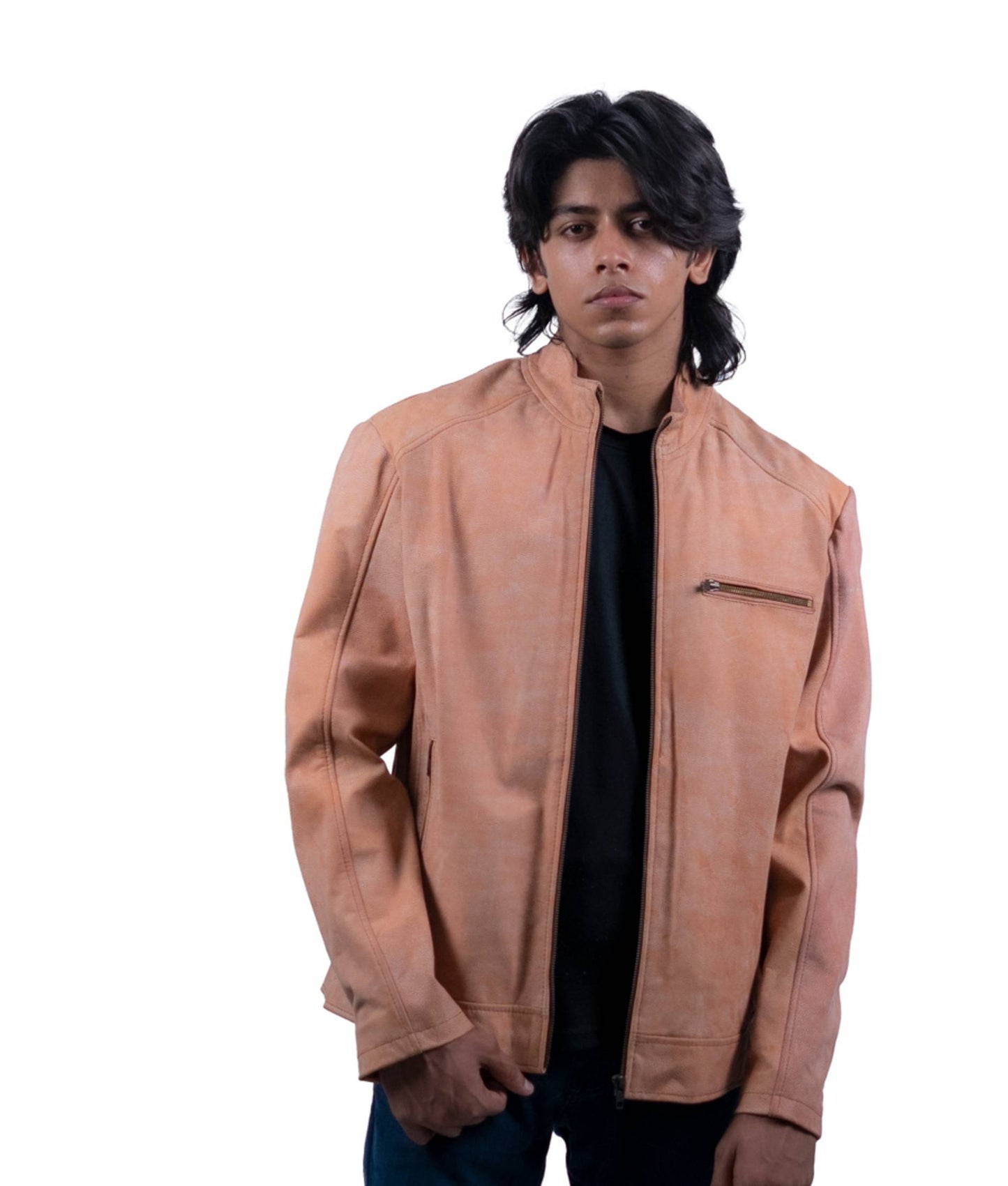 113 – Desert Tan Café Racer Jacke für Herren – Minimalistischer Roadwear-Klassiker