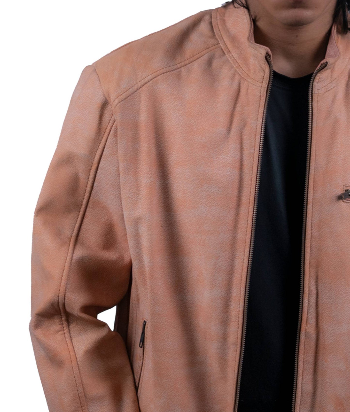 113 – Desert Tan Café Racer Jacke für Herren – Minimalistischer Roadwear-Klassiker