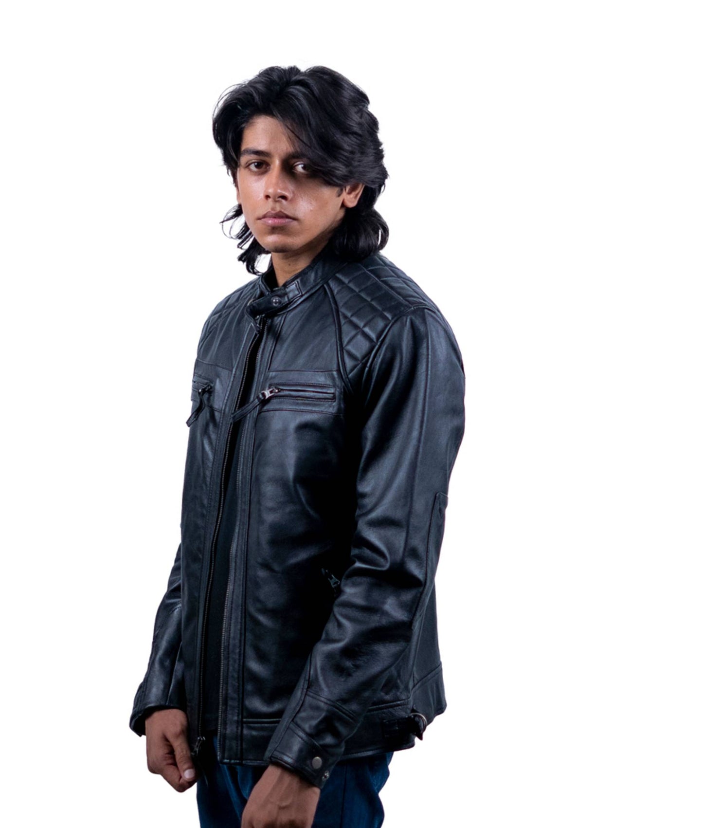 119 – Gesteppte Motorradjacke mit Schulterpolstern für Herren – Precision Detail Edition