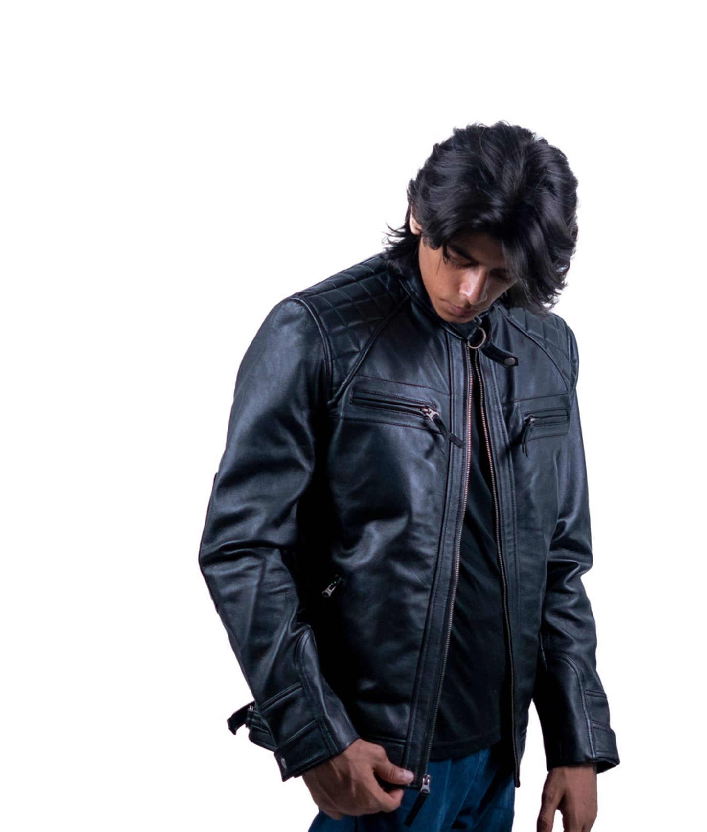 119 – Gesteppte Motorradjacke mit Schulterpolstern für Herren – Precision Detail Edition