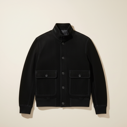 128 -  Black Leather Blazer