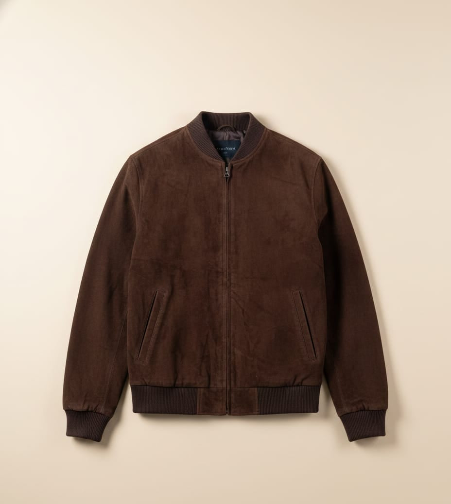 63 - Kaffeebraune Wildlederjacke für Herren