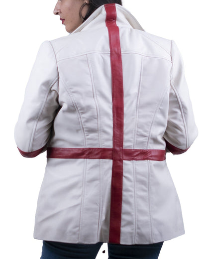01 - Women’s Denmark Flag Leather Jacket – Patriotic Style
