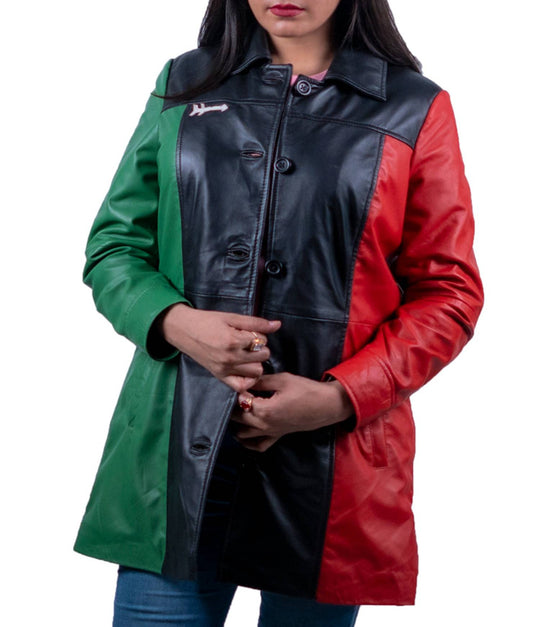 10 - Women’s PPP Flag Leather Coat – Patriotic Style