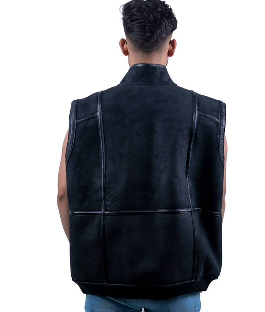 104 - Men’s Sleeveless Black Biker Vest – Raw Rider Edition