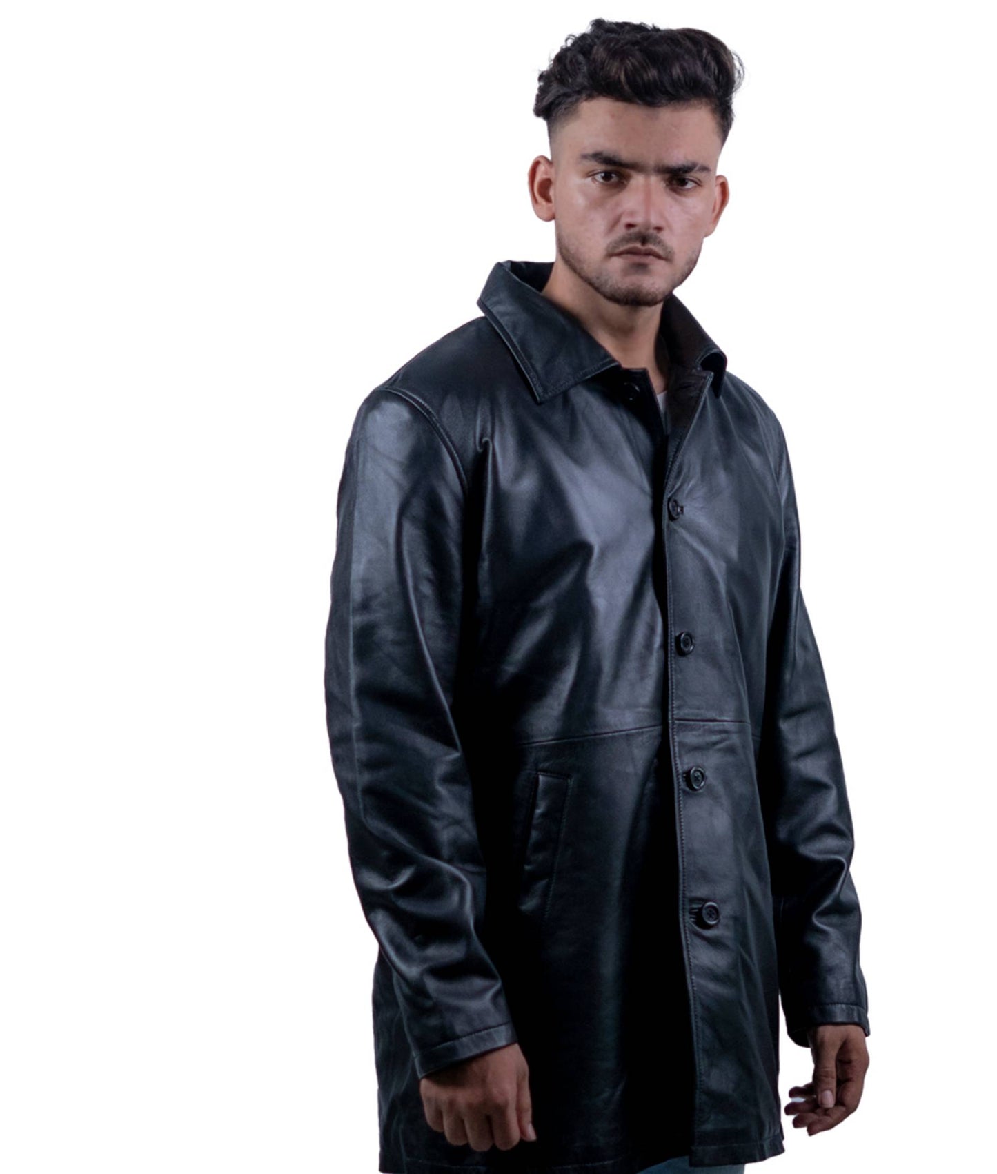 106 - Men’s Tactical Black Leather Jacket – Utility Inspired Streetwear