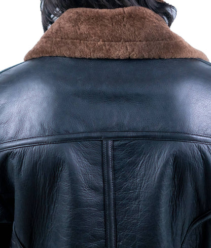 115 - Men’s Vintage Aviator Jacket – Shearling Collar Combat Style