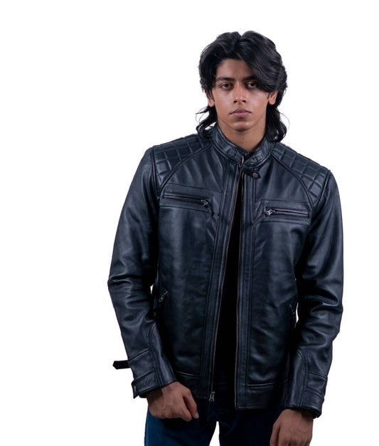 119 – Gesteppte Motorradjacke mit Schulterpolstern für Herren – Precision Detail Edition