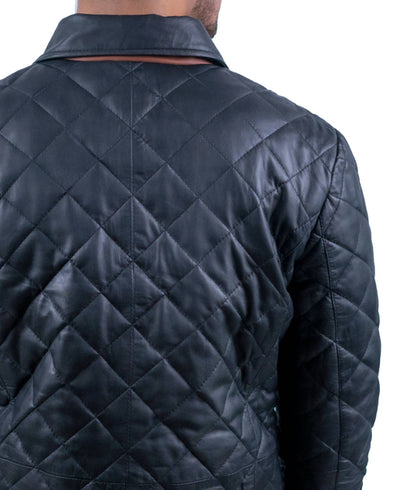 120 – Gesteppter langer Ledermantel für Herren – Heritage Stitch Edition