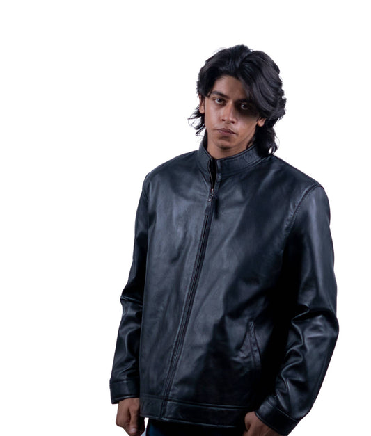 121 - Men’s Streamlined Black Zip Jacket – Minimalist Utility